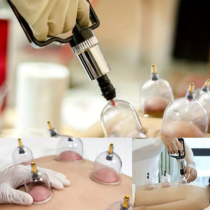 18pcs Set Cupping Relaxation Kit with Hand Pump and Detailed Cupping Manual for Multiple Sizes of Vacuum Cups Massage Cupping