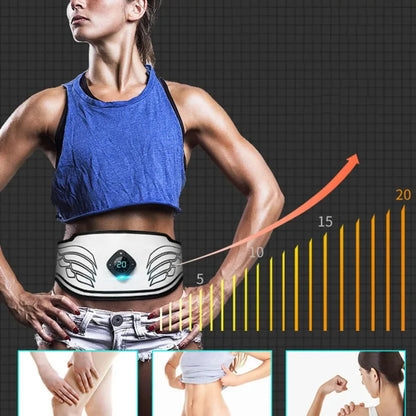 Electric Abs Toning Training Belt EMS Body Slimming Belt Waist Trimmer Abdomen Muscle Stimulator Weight Loss Massager Men Women