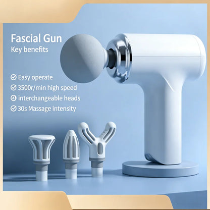 Portable Massage Gun with 4 Interchangeable Heads & LED Display - Full Body Percussion Massager for Deep Muscle Relaxation
