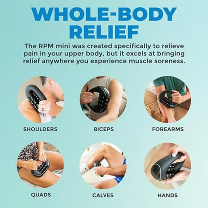 Mini Rolling Percussive Massager Whole Body Fatigue Relief Deep Tissue and Muscle Recovery Rechargeable Powerful 3-Speed Spin