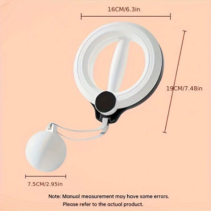 White 360 ° Rotary Handheld Fitness Machine - Portable Arm and Full Body Workout for Home Gym, Yoga, Pilates, Reduce Fat Burning