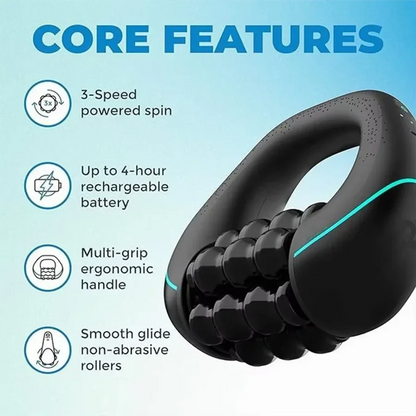 Mini Rolling Percussive Massager Whole Body Fatigue Relief Deep Tissue and Muscle Recovery Rechargeable Powerful 3-Speed Spin