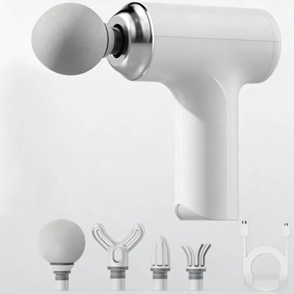 Portable Massage Gun with 4 Interchangeable Heads & LED Display - Full Body Percussion Massager for Deep Muscle Relaxation