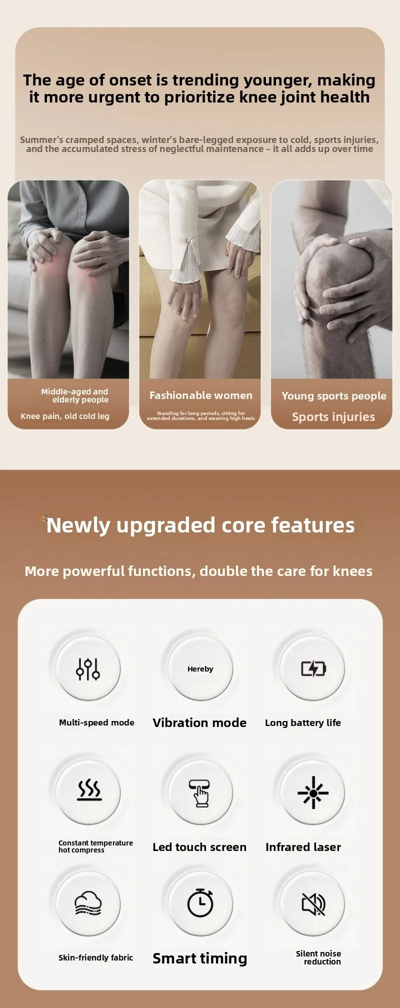 Portable Protable Knee Massager for Joint And Muscle Relaxation Elbow & Shoulder Massage Machine