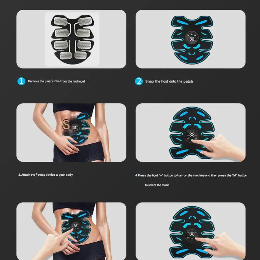 New USB smart timer abdominal massage device, home muscle relaxation fitness equipment for men and women