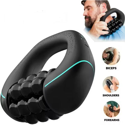 Mini Rolling Percussive Massager Whole Body Fatigue Relief Deep Tissue and Muscle Recovery Rechargeable Powerful 3-Speed Spin