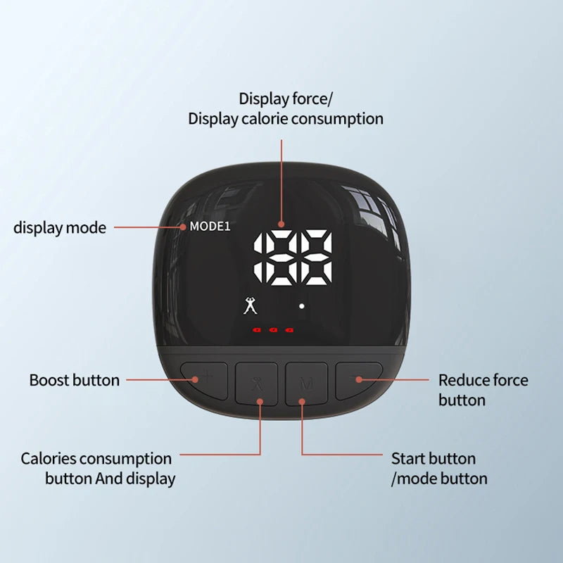 Smart EMS muscle stimulator; home muscle exercise massager; fat burning fitness device