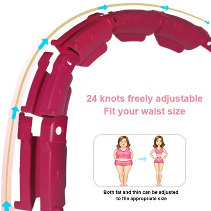 Weighted Sports Circle Hoops for Adults Weight Loss Plus Size for Adults Smart Exercise 2 in 1 Adjustable with Detachable Knots