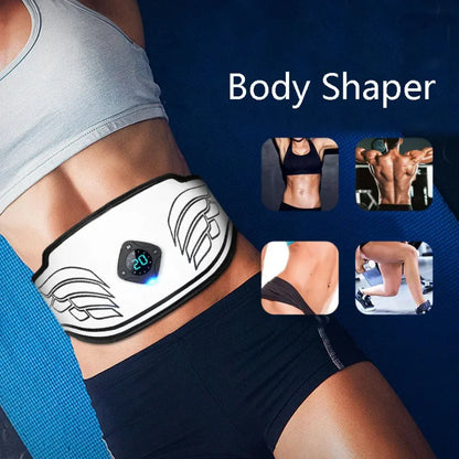 Electric Abs Toning Training Belt EMS Body Slimming Belt Waist Trimmer Abdomen Muscle Stimulator Weight Loss Massager Men Women