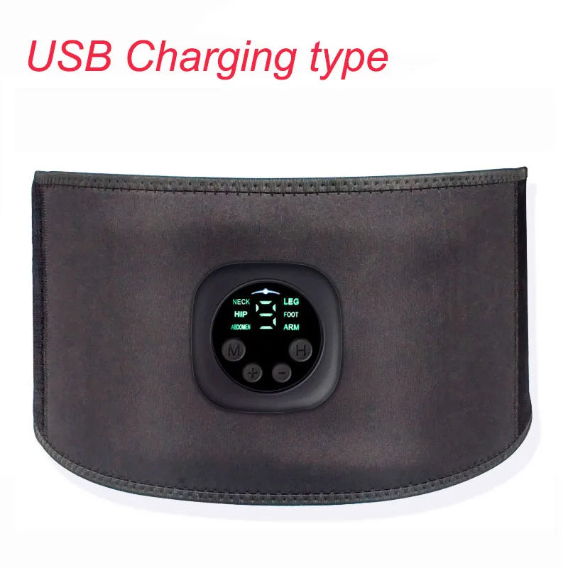 Smart pulse EMS abs belt, abdominal muscle patch, weight loss massage fitness device, black technology fat burning machine