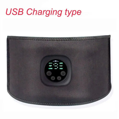 Smart pulse EMS abs belt, abdominal muscle patch, weight loss massage fitness device, black technology fat burning machine