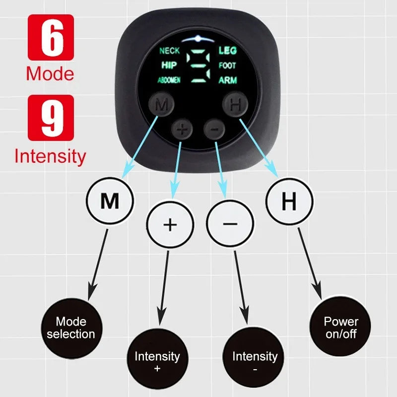 Smart pulse EMS abs belt, abdominal muscle patch, weight loss massage fitness device, black technology fat burning machine