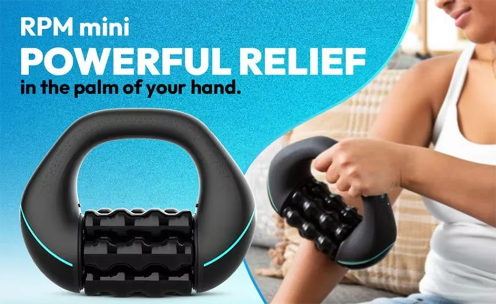 Mini Rolling Percussive Massager Whole Body Fatigue Relief Deep Tissue and Muscle Recovery Rechargeable Powerful 3-Speed Spin