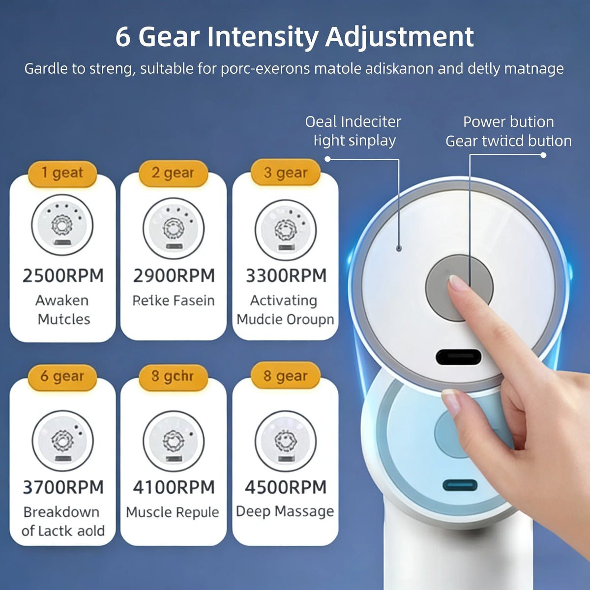 Portable Massage Gun with 4 Interchangeable Heads & LED Display - Full Body Percussion Massager for Deep Muscle Relaxation