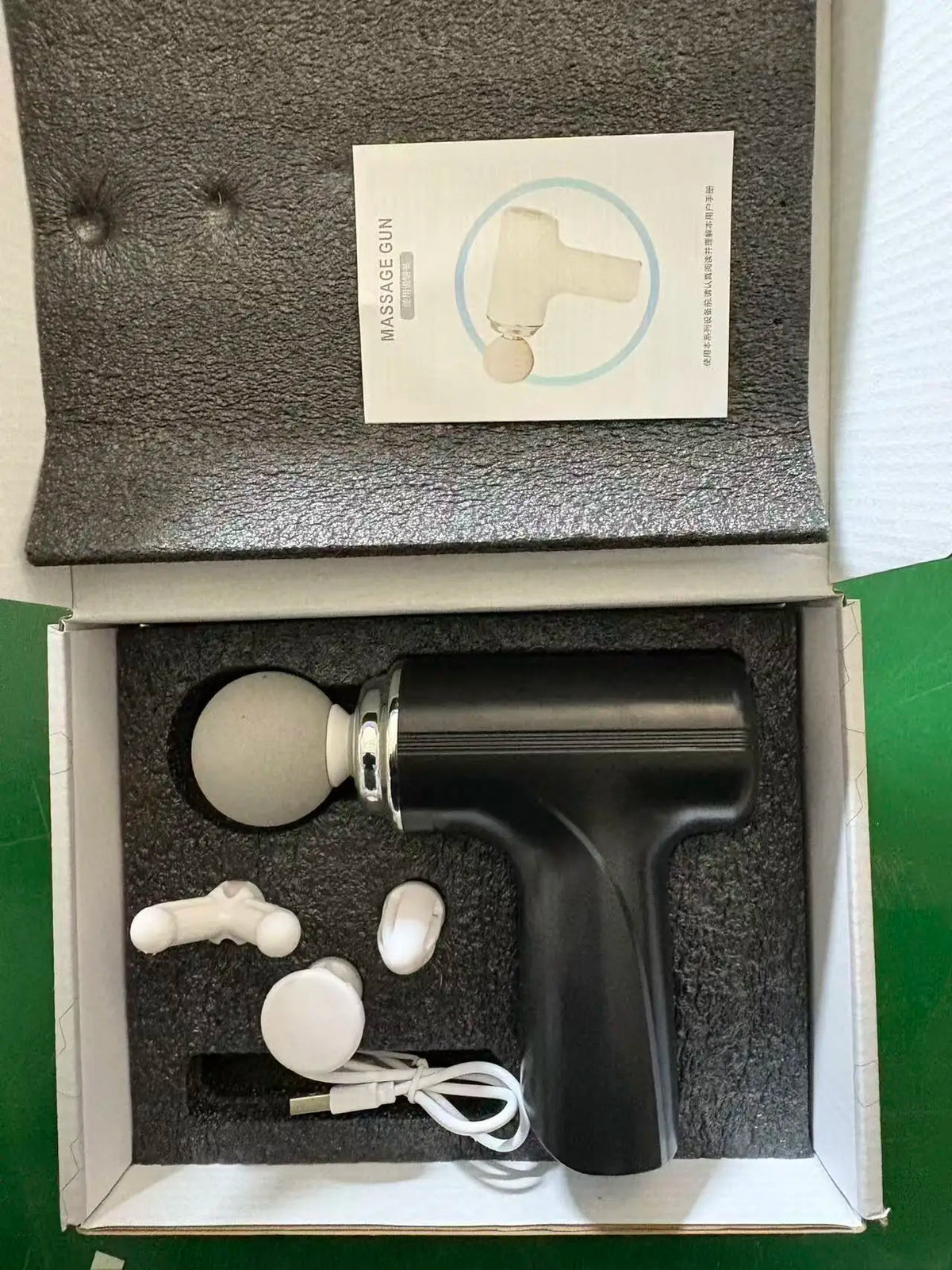 Portable Massage Gun with 4 Interchangeable Heads & LED Display - Full Body Percussion Massager for Deep Muscle Relaxation