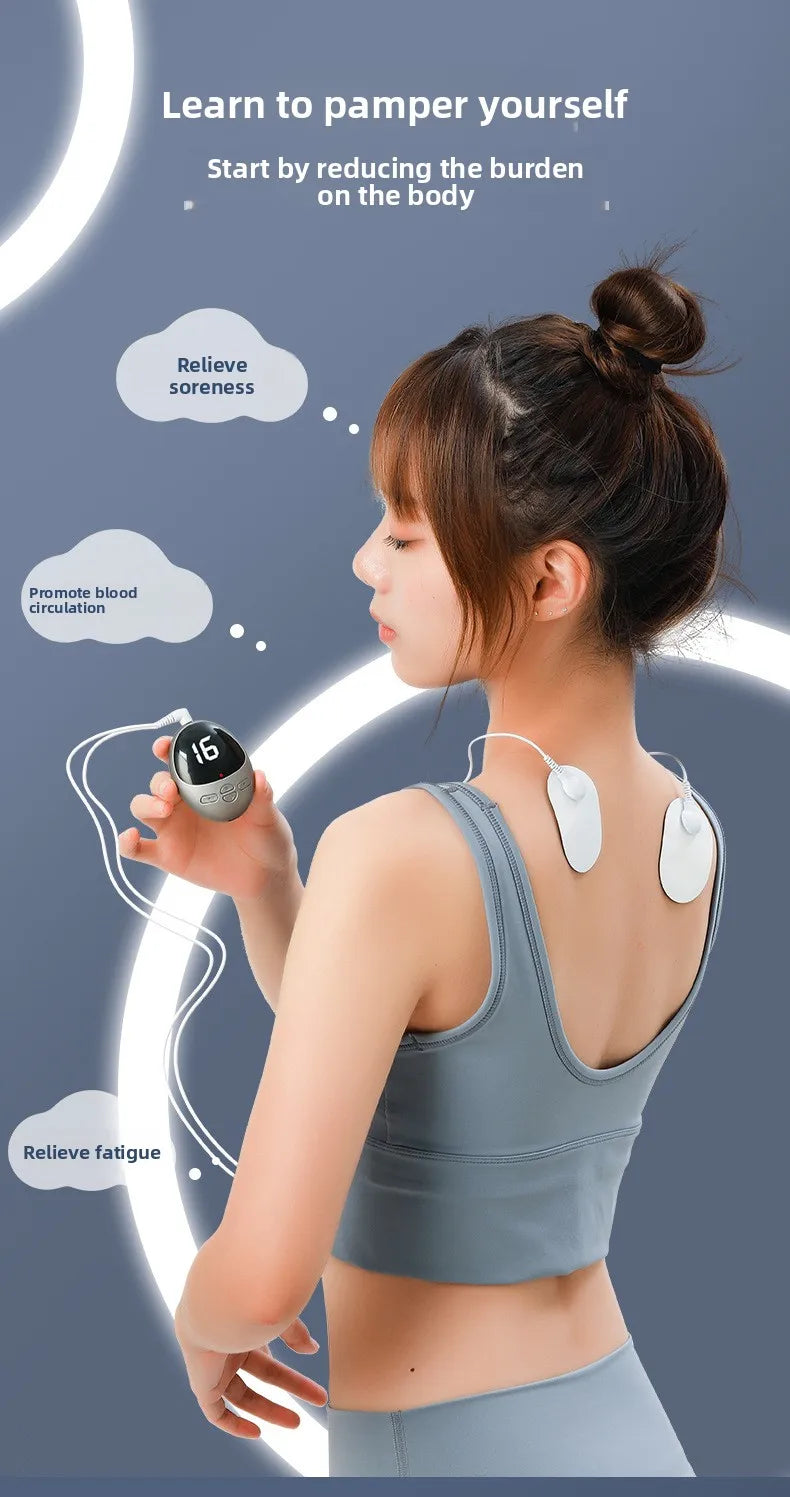 EMS Mini Massage Patch Shoulder and Neck Pulse Therapy Device Portable Electric Neck Massager Smart Cervical Massager