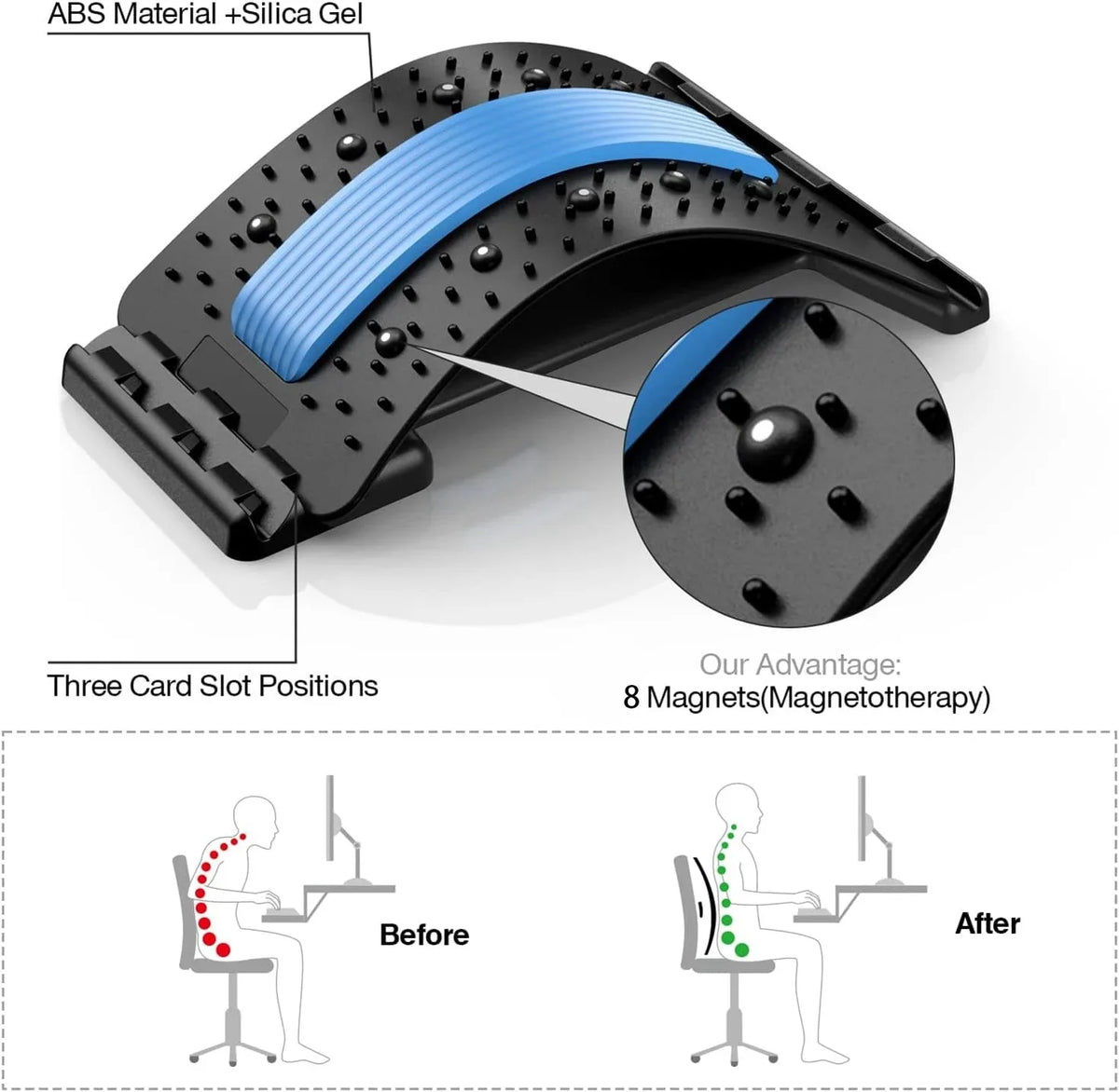 Back extensor, lumbar support, relieve back pain relief lumbar, for herniated disc lower back and upper back support