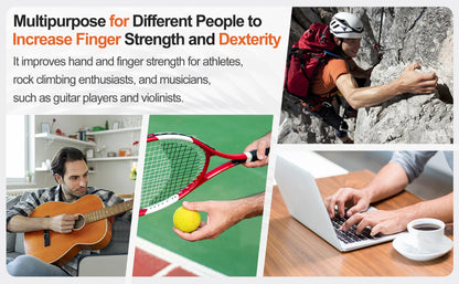 Grip Trainer Kit: Adjustable Hand Gripper,Finger/Hand Exercisers,Stress Ball & Forearm Ring for Muscle Build & Injury Rcvry