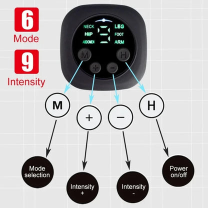 Smart pulse EMS abs belt, abdominal muscle patch, weight loss massage fitness device, black technology fat burning machine