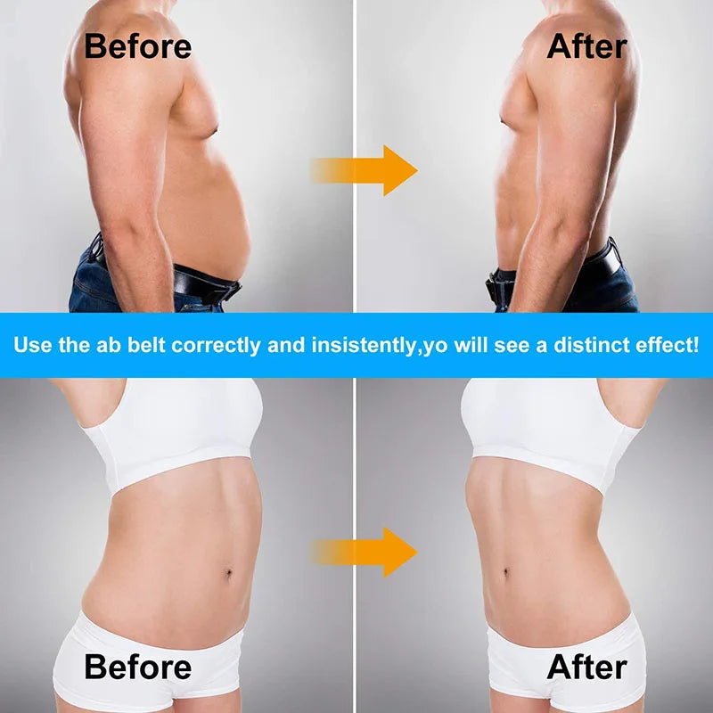 Electric Abs Toning Training Belt EMS Body Slimming Belt Waist Trimmer Abdomen Muscle Stimulator Weight Loss Massager Men Women