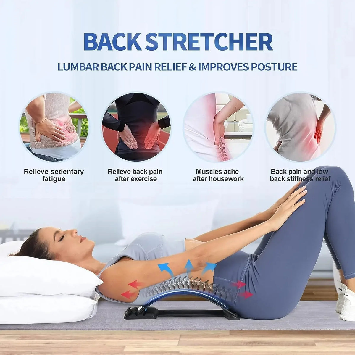 Back extensor, lumbar support, relieve back pain relief lumbar, for herniated disc lower back and upper back support