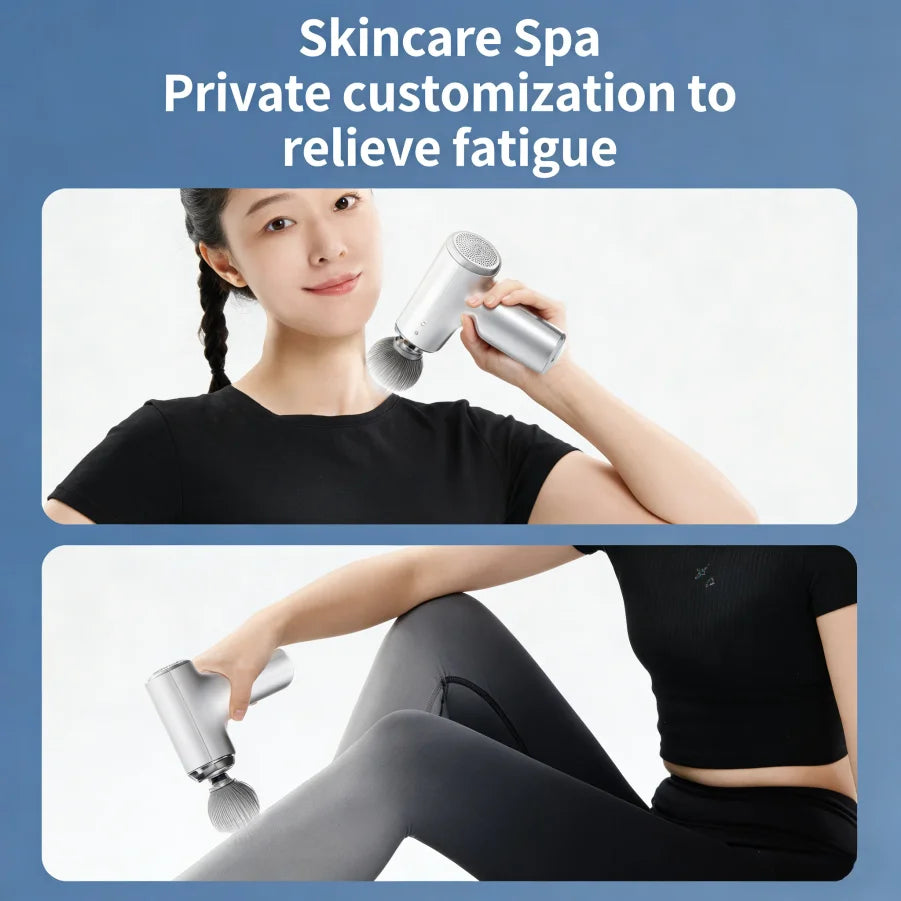 Portable Massage Gun with 4 Interchangeable Heads & LED Display - Full Body Percussion Massager for Deep Muscle Relaxation
